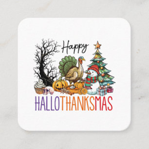 Frohes Hallothanksmas Clipart Quadratische Visitenkarte
