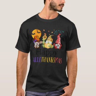 Frohes Hallothanksmas Drei Gnome Halloween Fröhlic T-Shirt
