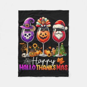 Frohes Hallothanksmas Halloween Erntedankfest Chri Fleecedecke