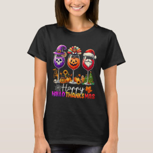 Frohes Hallothanksmas Halloween Erntedankfest Chri T-Shirt