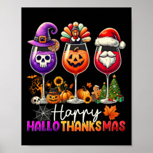 Frohes Hallothanksmas Halloween Erntedankfest Weih Poster