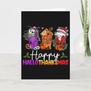 Frohes Hallothanksmas Halloween Kaffee Latte Danke Karte