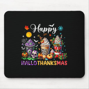 Frohes Hallothanksmas Halloween Kaffee Latte Danke Mousepad