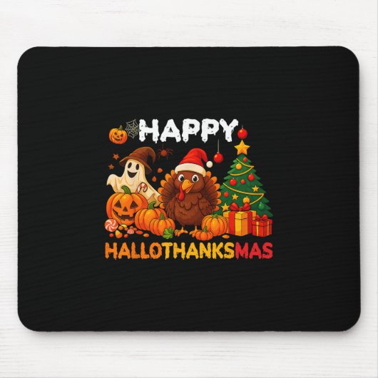 Frohes Hallothanksmas Halloween Thanksmas Feiertag Mousepad (Vorne)