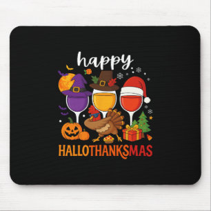 Frohes Hallothanksmas Halloween Wein Erntedankfest Mousepad