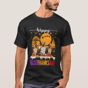 Frohes Hallothanksmas Halloween Xmas Deutscher Sch T-Shirt