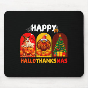 Frohes Hallothanksmas Lustiges Halloween-Erntedank Mousepad