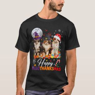 Frohes Hallothanksmas Süße Katzen Halloween Ernted T-Shirt