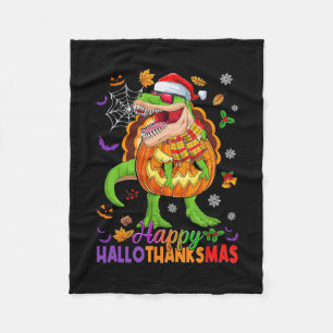 Frohes Hallothanksmas T Rex Halloween Erntedankfes Fleecedecke