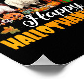 Frohes Hallothanksmas Ziege Halloween Erntedankfes Poster (Ecke)