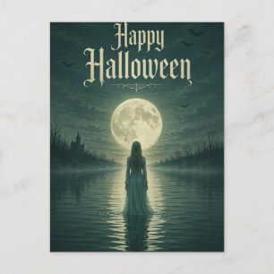 Frohes Halloween Ätherisch Gothic Mondlicht Silhou Feiertagspostkarte
