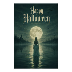 Frohes Halloween Ätherisch Gothic Mondlicht Silhou Poster