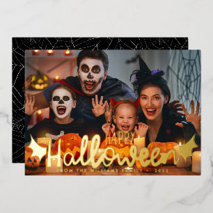 Frohes Halloween benutzerdefiniertes Foto Hallowee Folien Feiertagskarte