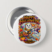 frohes Halloween Button (Vorne & Hinten)