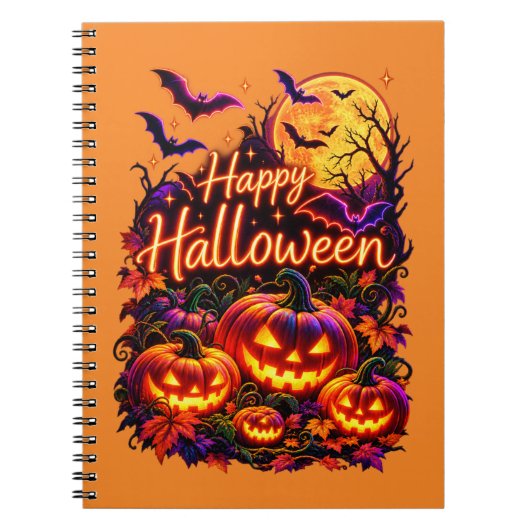 Frohes Halloween dunkles Design Notizblock (Vorderseite)