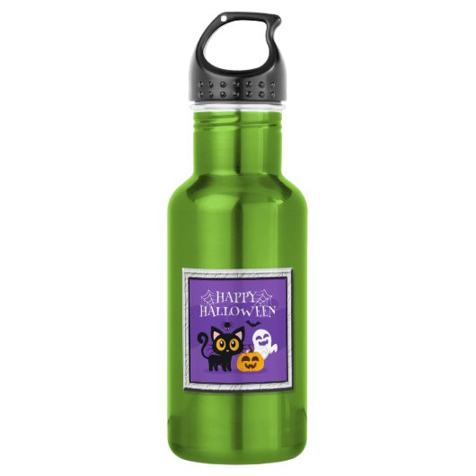 FROHES HALLOWEEN  EDELSTAHLFLASCHE (Vorderseite)