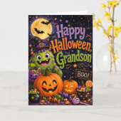 Frohes Halloween Enkel Karte (Gelbe Blume)