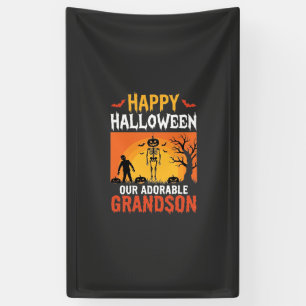 Frohes Halloween Enkel Skelett Kürbis Banner