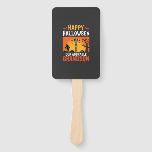 Frohes Halloween Enkel Skelett Kürbis Fächer (Vorderseite)