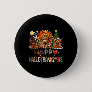 Frohes Halloween Erntedankfest Weihnachten Kuh Fei Button