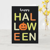Frohes Halloween Fett farbenfrohe Buchstaben auf s Karte (Gelbe Blume)