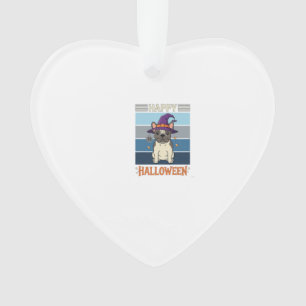 Frohes Halloween Französische Bulldogge Hexe Spinn Ornament