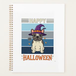 Frohes Halloween Französische Bulldogge Hexe Spinn Planer