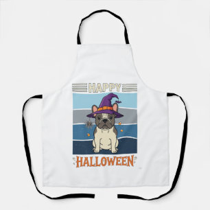 Frohes Halloween Französische Bulldogge Hexe Spinn Schürze