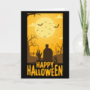 Frohes Halloween Friedhof Karte