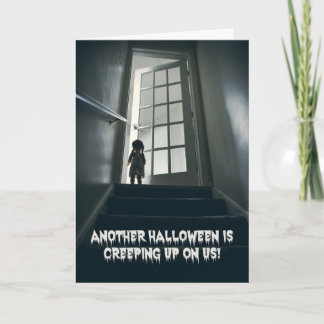 Frohes Halloween für jeden gruseligen Puppen-Trepp Feiertagskarte