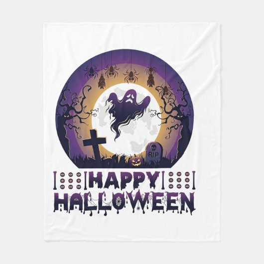Frohes Halloween Geist Fledermäuse Spinnen_1 Fleecedecke (Vorderseite)