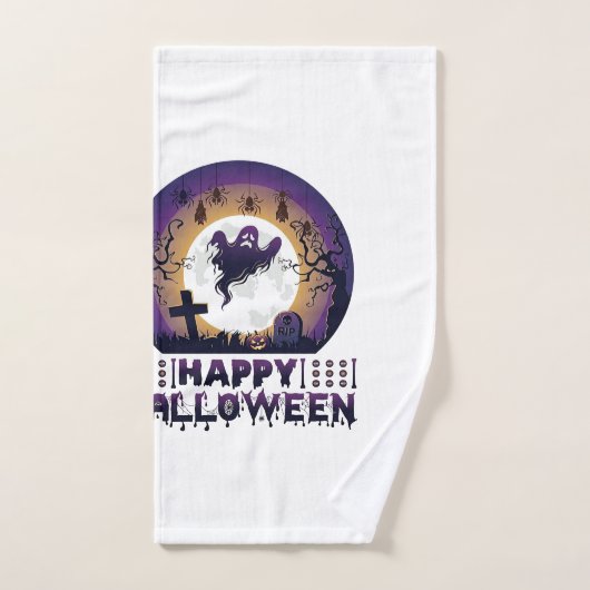 Frohes Halloween Geist Fledermäuse Spinnen_1 Handtuch (Handtuch)
