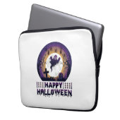 Frohes Halloween Geist Fledermäuse Spinnen_1 Laptopschutzhülle (Vorderseite Links)