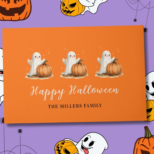 Frohes Halloween-Geist-Kürbis Fußmatte