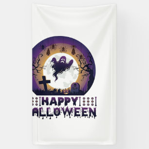 Frohes Halloween Geister Fledermäuse Spinnen_1 Banner