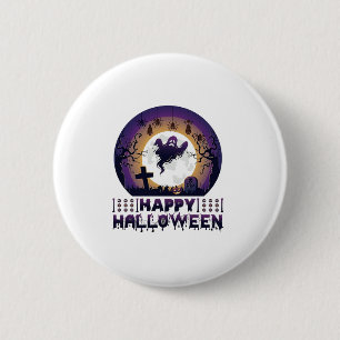 Frohes Halloween Gespenst Fledermäuse Spinnen_1 Button