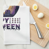 Frohes Halloween Gespenst Fledermäuse Spinnen_1 Geschirrtuch (Viertel Falte)