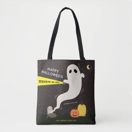 FROHES HALLOWEEN Gespenst Personalisiert Tasche (Vorderseite)