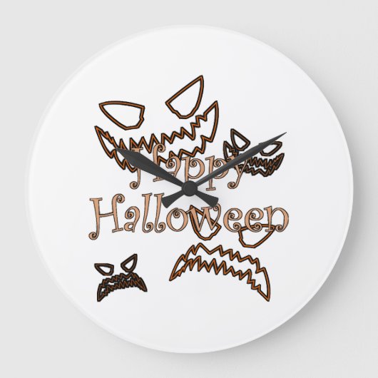 frohes Halloween Große Wanduhr (Vorderseite)