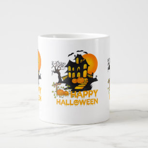 Frohes Halloween Gruseliger Kürbis Spukhaus Männer Jumbo-Tasse
