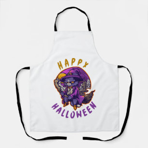 Frohes Halloween Halloween Hexe Katze Schürze