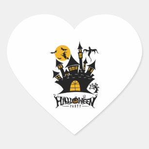 frohes Halloween, Halloween-Party, lustiges Hallow Herz-Aufkleber
