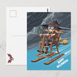 Frohes Halloween Hexe Postkarte