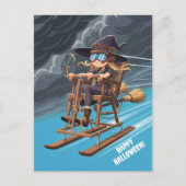 Frohes Halloween Hexe Postkarte (Vorderseite)