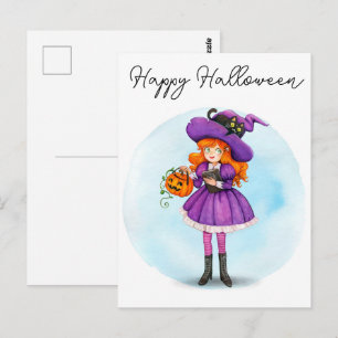 Frohes Halloween Hexen Postkarte