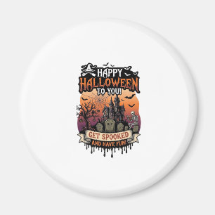 Frohes Halloween Ihr Skelett im Spukhaus Fledermäu Magnet