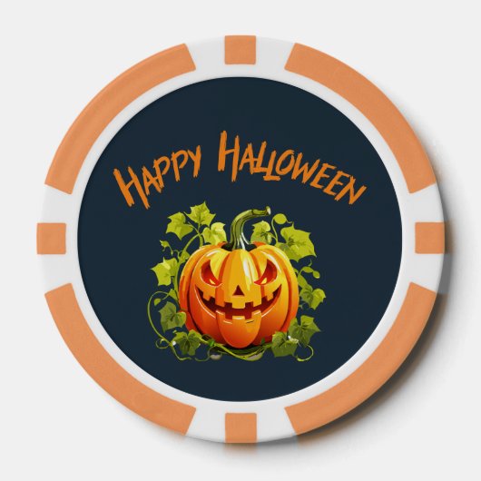 Frohes Halloween Jack-O-Lantern-Brauerei-Tasse Pokerchips (Vorderseite)