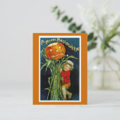 Frohes Halloween Jack o' Lantern Postkarte (Stehend Vorderseite)