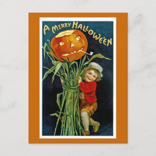 Frohes Halloween Jack o' Lantern Postkarte (Vorderseite)