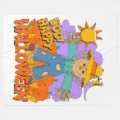 Frohes Halloween Junge  Fleecedecke (Vorderseite (Horizontal))